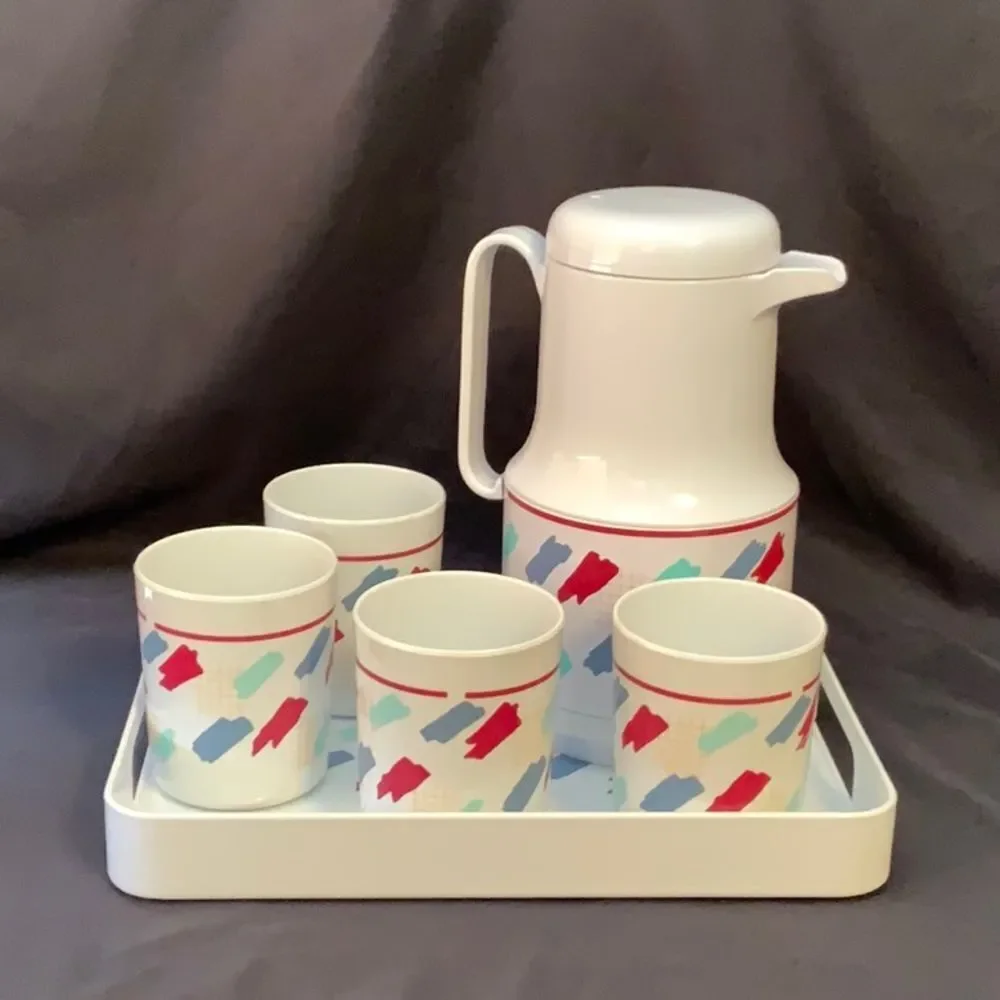 6PC THERMAL SERVING SET includes Thermos, 4 cups and serving tray RARE FIND - Picture 1 of 11